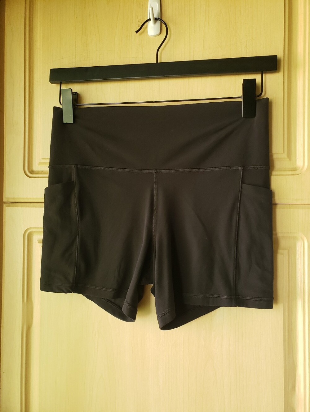 Athleta Black High-Rise Bike Shorts with Side Pockets